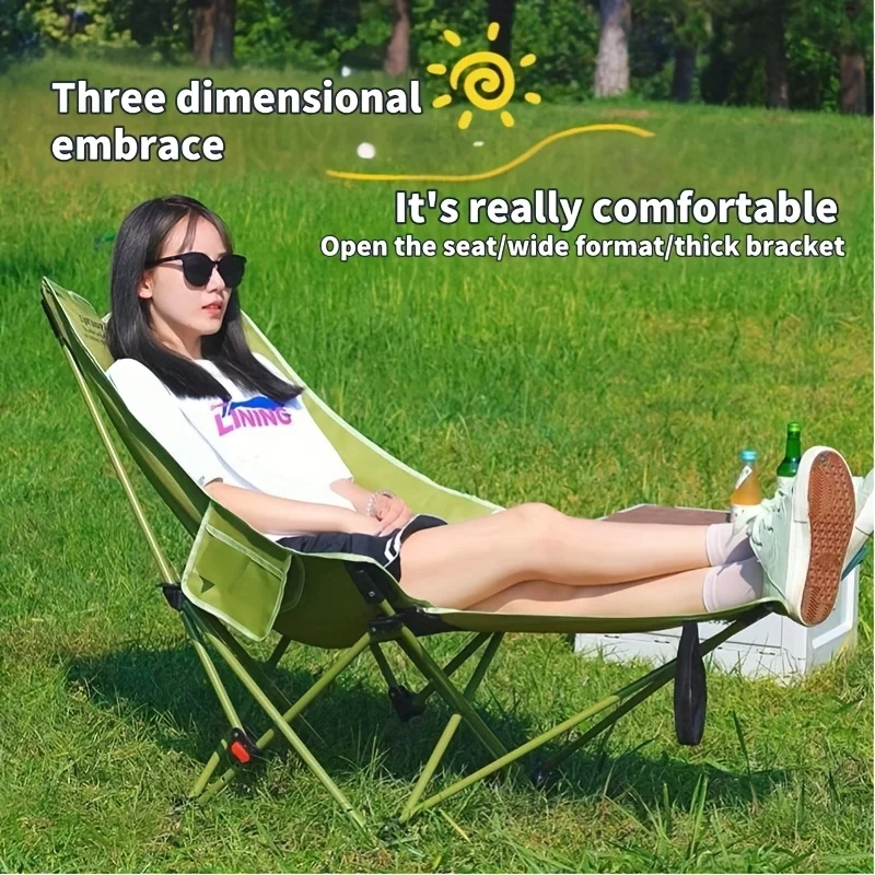 Woodworking Outdoor Furniture - Tragbarer, verstellbarer, klappbarer Mondstuhl für Camping,