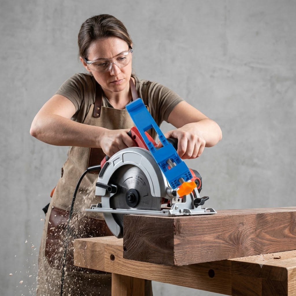 Woodworking File - Langlebige ABS-Elektro-Kreissäge, Hochleistungs-Präzisionsschneidwerkzeug mit Verstellbarer Führung,