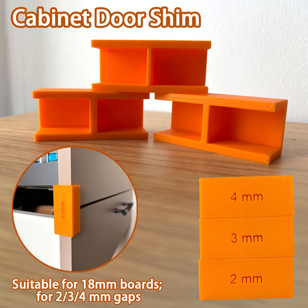 Woodworking Zone - Schranktür-Abstandshalter, verstellbarer Holzplatten-Lückenausgleichshalter für 18mm Schubladenplatten-Möbelmontage