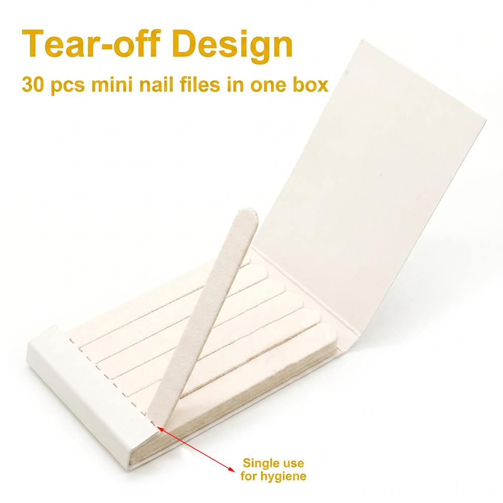 Woodworking Magazine - 30 Stück/Box Einweg-Mini-Nagelfeilen mit Abreißdesign, doppelseitige