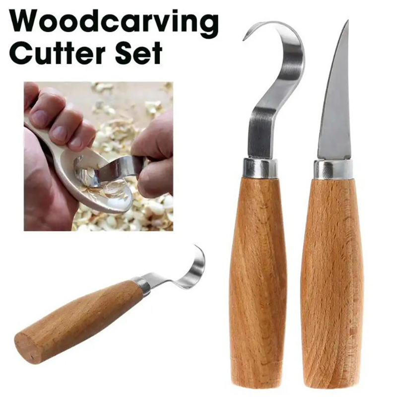 Woodworking Ideas - Holzschnitzmesser, Hakenmesser, Schnitzwerkzeuge, ergonomischer Holzbearbeitungslöffel, langlebig,