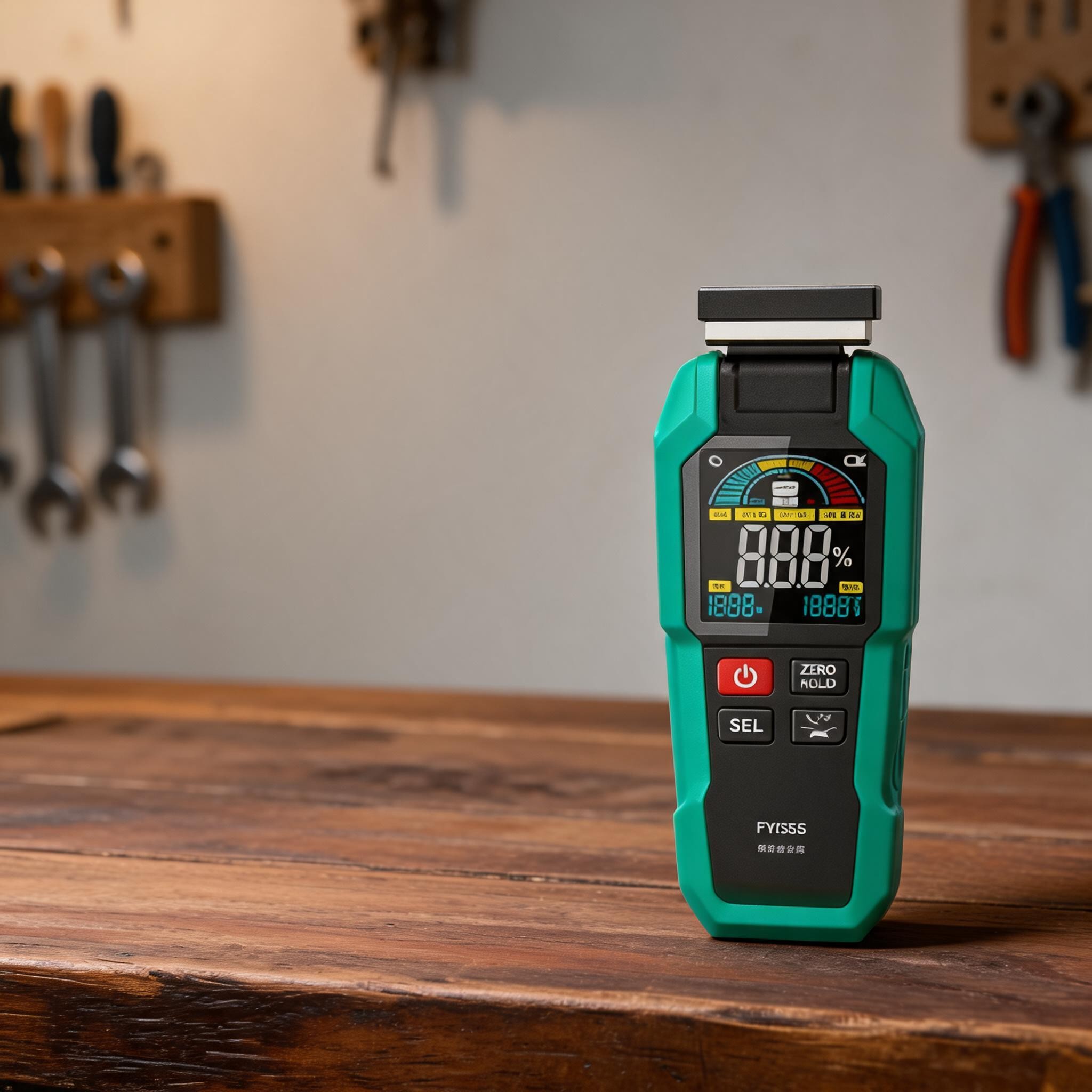 Lumber Woodworking - FY8868 Hochpräzises, zerstörungsfreies Holzfeuchtemessgerät mit 2,5-Zoll-Farbbildschirm,