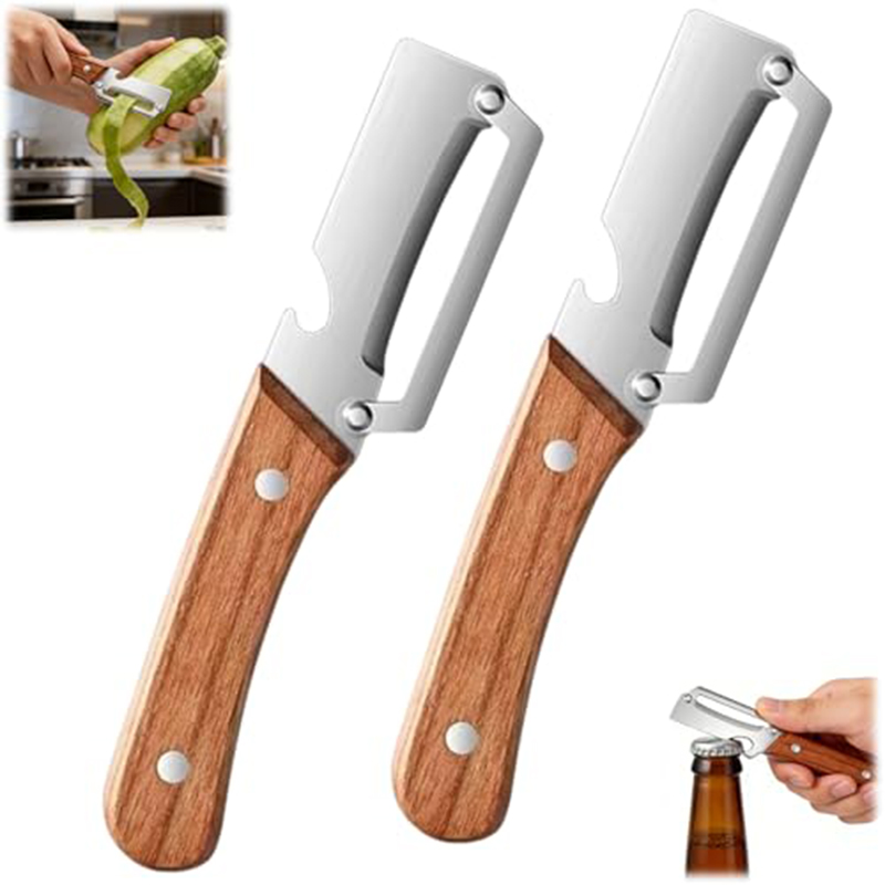 Woodworking Diy Projects - Edelstahl-Küchenschäler Gemüseschäler mit Holzgriff zum Schälen