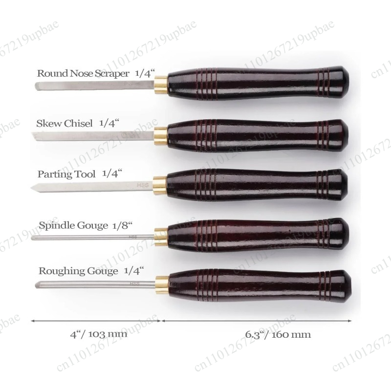 Wood Chisel Set - 5-teiliges HSS-Drehmeißel-Set aus Schnellarbeitsstahl mit Holz-Aufbewahrungsbox,