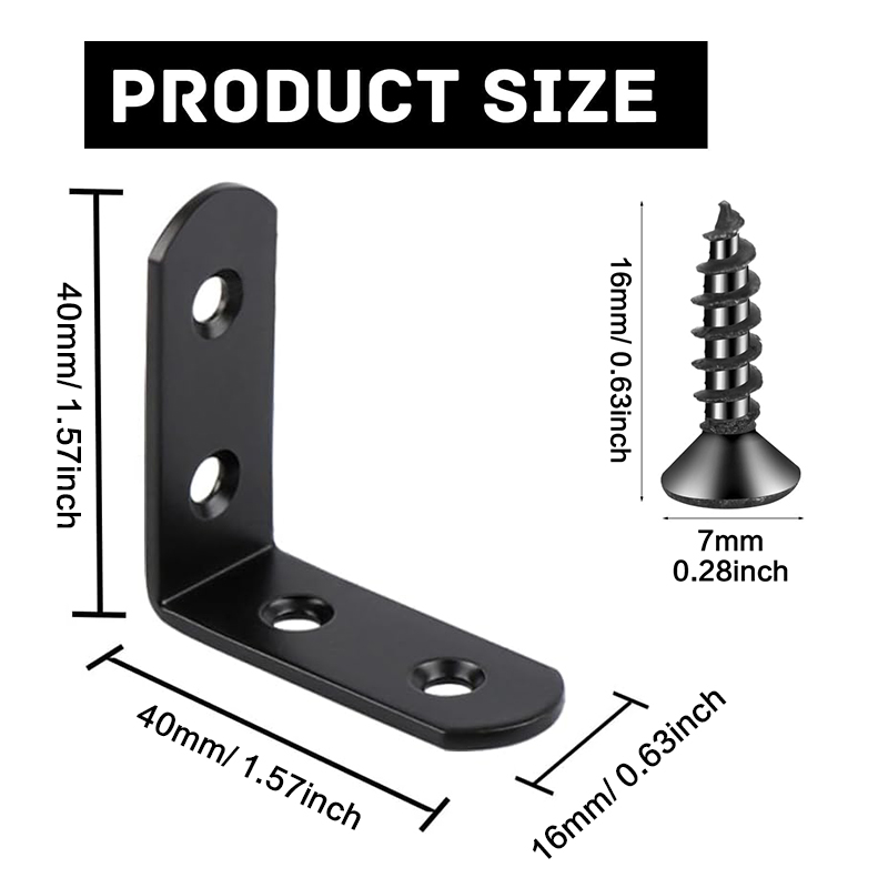6–20 Stück schwarze Eckstrebe  – Woodworking Joint Bewertung und Preis