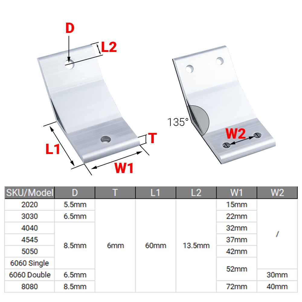4 Stück/Set 135 Grad 2020 3030 – Woodworking Joint Bewertung und Preis